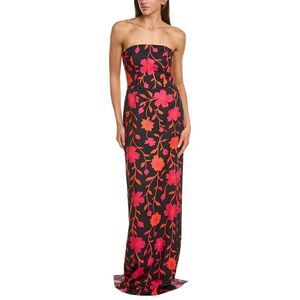 Rene Ruiz Womens  Strapless Column Gown, Black